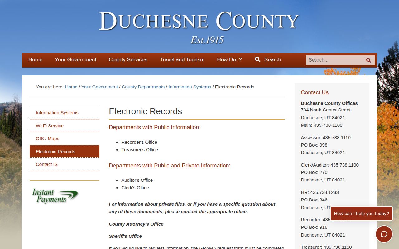 Duchesne County 72 hour release records request instructions